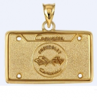 E19406 JEWELRY-LICENSE PLATE-14K GOLD PLATE OVER .925 STERLING SILVER-CORVETTE C1 EMBLEM