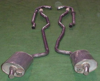 E20102 EXHAUST SYSTEM-STAINLESS STEEL-2.5 INCH-SMALL BLOCK-MANUAL-WELDED MUFFLER-63