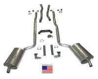 E20200 EXHAUST SYSTEM-DELUXE-2.5 INCH-BIG BLOCK-MANUAL-396/427-WELDED MUFFLER-65-67