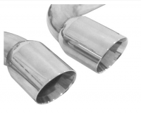 E20458 EXHAUST SYSTEM-BILLY BOAT-BULLET-T304 STAINLESS STEEL-4 INCH DUAL ROUND TIPS-97-04