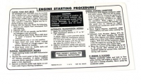 E20656 DECAL-ENGINE START PROCEDURE INSTRUCTIONS-74-75