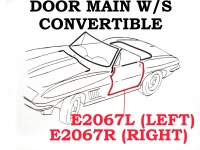 E2067L WEATHERSTRIP-DOOR MAIN-CONVERTIBLE-USA-LEFT-63-67