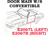 E2067R WEATHERSTRIP-DOOR MAIN-CONVERTIBLE-USA-RIGHT-63-67