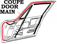 E2070 WEATHERSTRIP-DOOR MAIN-COUPE-LEFT- & RIGHT-63-67