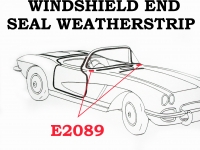 E2089 WEATHERSTRIP-WINDSHIELD END SEAL-SHIM-USA-EACH-56-62