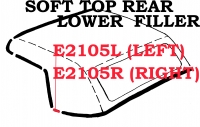 E2105R WEATHERSTRIP-SOFT TOP-REAR LOWER FILLER-USA-RIGHT-63-67