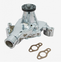 E21289 PUMP-WATER-ALUMINUM HOUSING-SMALL BLOCK-POLISHED-TALL-71-82