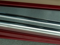 E21430 SILL PLATE-DOOR-STAINLESS STEEL-BRUSHED CHROME RIBS-OUTER-PAIR-USA MADE-97-04