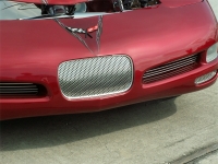 E21463 GRILLE-FRONT TAG PLATE-PERFORATED-POLISHED-STAINLESS STEEL-97-04