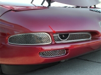 E21468 GRILLE-FRONT FOG LIGHT-LASER MESH-POLISHED-STAINLESS STEEL-1 PAIR-97-04