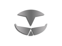 E21476 EMBLEM-INSERTS-POLISHED STAINLESS STEEL-FRONT AND REAR-8 PCS-97-04