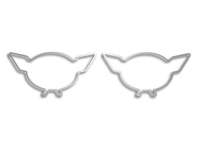 E21477 EMBLEM-INSERTS-POLISHED STAINLESS STEEL-FRONT AND REAR-2 PCS-97-04