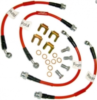 E22178 HOSE SET-BRAKE-BRAIDED STAINLESS STEEL-IN COLOR-4 PIECES-INCLUDING 90-92 ZR1-USA-88-93