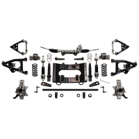 E22716 SUSPENSION KIT-FRONT-DOUBLE ADJUSTABLE SHOCKS-FABROCATED COILOVER MOUNTS-SBC/LS-63-82