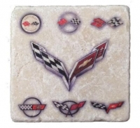 E22861 Corvette Generations Stone Tile Coaster LIGHT-53-19