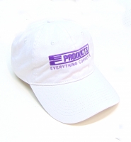 E23042 HAT-EC PRODUCTS-WHITE-PURPLE-PURPLE-UNISEX-ADJUSTABLE BUCKLE