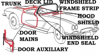 E11576 WEATHERSTRIP KIT-BODY-CORRECT-USA-10 PIECE-61-62