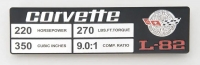 E23686 TEMPORARILY UNAVAILABLE PLATE-CONSOLE-ENGINE DATA-L82-1978