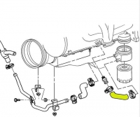 E23688 HOSE-HEATER-OIL COOLER TO ENGINE BLOCK-WITH KC4 OIL COOLER OPTION-85-91