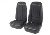 E23835 SEAT ASSEMBLY SET-COMPLETE-MOUNTED-WITH SHOULDER HARNESS OPTION-ORIGINAL VINYL-70-74