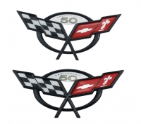 E23862 EMBLEM SET-FRONT AND REAR-50TH ANAVERSARY-BLACK-97-04