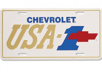 E25202 USA-1 RED BOWTIE CHEVY BOWTIE LICENSE PLATE