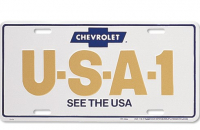 E25203 USA-1 BLUE BOWTIE CHEVY BOWTIE LICENSE PLATE
