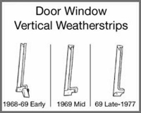 E2971 WEATHERSTRIP KIT-COUPE BODY AND T TOP-USA-2 ND AND 3 RD DESIGN-11 PIECES-69