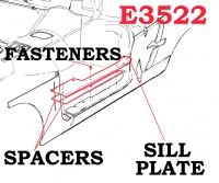 E3522 SILL PLATE SET-DOOR-WITH SPACERS AND FASTENERS-PAIR-61-62