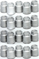 E6118S CAP SET-WHEEL-LUG NUT COVER-SILVER-20 PIECES-90-96