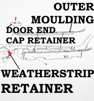 E8000 CLIP AND SCREW SET-DOOR WEATHERSTRIP END RETAINER-PAIR-56-E58