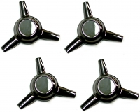 EC357S SPINNER SET-STRAIGHT EAR-BLACK CHROME-SET OF 4