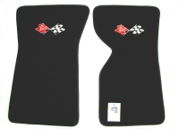 E14835LF MAT SET-FLOOR-CUT PILE-WITH EMBROIDERED CROSS FLAGS LOGO-COLORS-PAIR-69