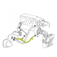 E13359 HOSE ASSEMBLY-HEATER CORE COOLANT OUTLET TO WATER PUMP-WITH KC4 OIL COOLER OPTION-88-89