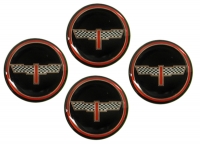 E1524 EMBLEM SET-WHEEL-VICTORY BIRD-BLACK-1 3-4-SET OF 4