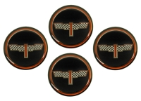 E1530 EMBLEM SET-WHEEL-VICTORY BIRD-BLACK-2-SET OF 4