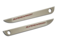 E21326 Door Guard-Brushed-Stainless Steel-W/ Carbon Fiber Supercharged Inlay-Colors-Pair-05-13