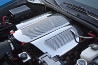 E21722 Plenum Cover-Intake Manifold-Perforated-Stainless Steel-Low Profile-W/ LED-Z06-06-13