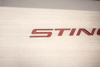 E21777 Door Guard-Brushed-Stainless Steel-W/ Carbon Fiber Stingray Script-7 Colors-Pair-14-17