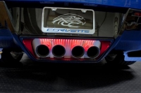 E21804 Panel-Exhaust-Stock Exhaust-Brushed-Stainless Steel-With Red LED-14-17