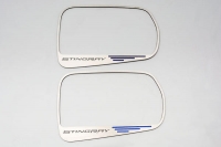 E21816 Trim Rings-Mirror-Side View-Standard-W/ Carbon Fiber Stingray Script-7 colors-Pair-14-17