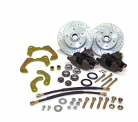 E25153 BRAKE KIT-CONVERSION-DISC BRAKES-FRONT-COMPLETE PACKAGE-DRILLED AND SLOTTED ROTORS-63-64