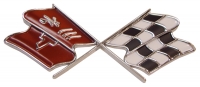 E3158 EMBLEM-FUEL DOOR-CROSS FLAG-GM RESTORATION-68