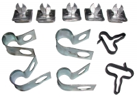 E8806 CLIP SET-BRAKE AND FUEL LINE-WITH CORRECT NOS HORSESHOE CLIPS-11 CLIPS-58-62