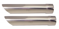 EC182 EXHAUST TIPS-POLISHED STAINLESS STEEL-WITH WELD & PART NUMBER-PAIR-63-67